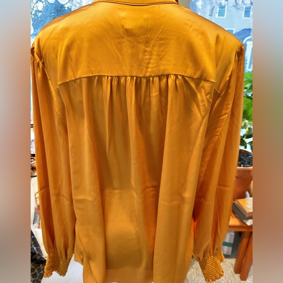 NWT Chico’s Button Down Gold Blouse - Picture 2 of 6